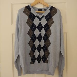Izod Classic Argyle Men's V Neck Large